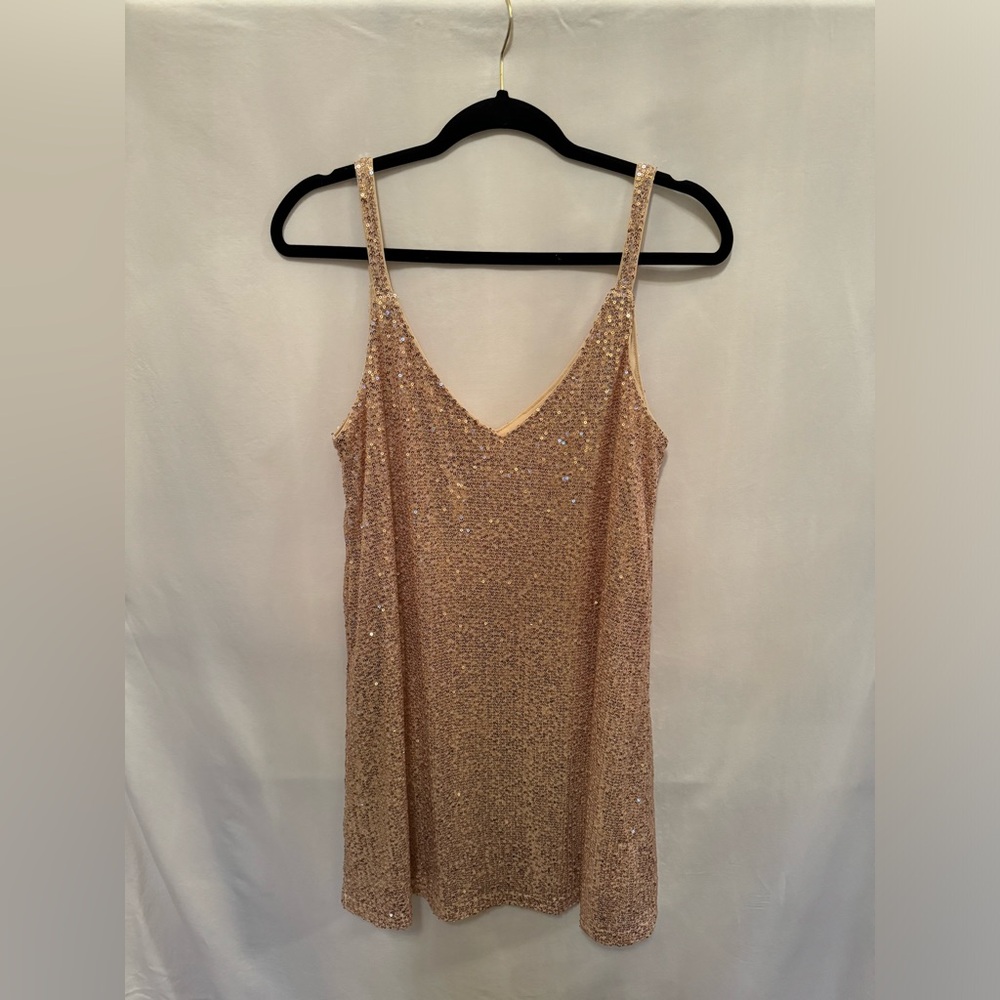 Sparkly Sequin V Neck Dress: Medium